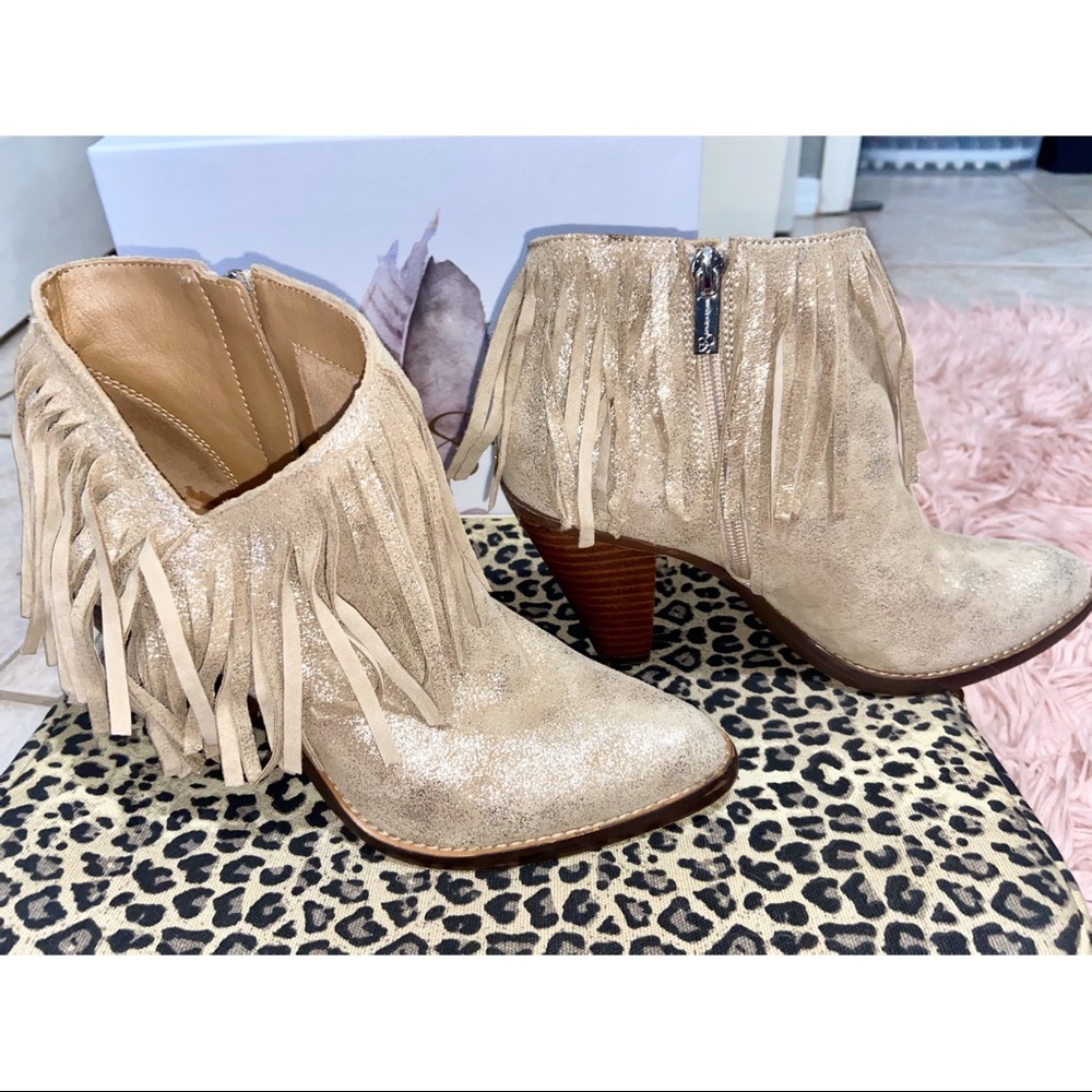 SOLD Jessica Simpson Jewels Fringe Booties - Picture 3 of 7